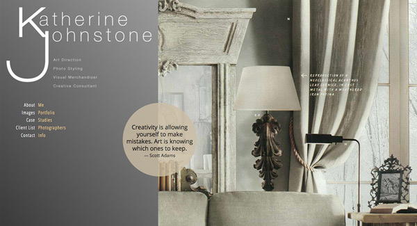Screenshot of Katherine Johnstone's website